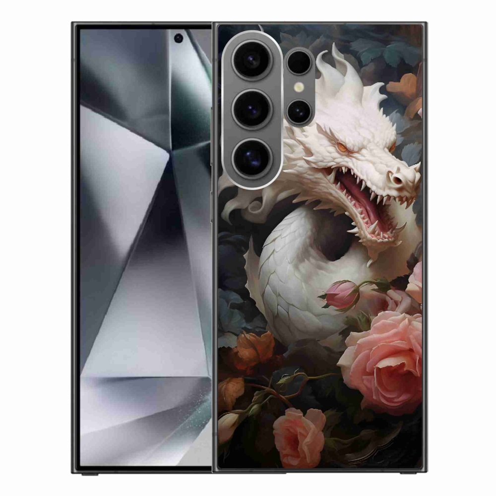Gelový kryt mmCase na Samsung Galaxy S24 Ultra - bílý drak