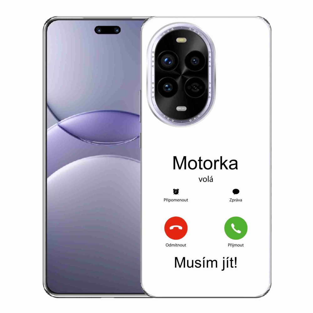 Gelový kryt mmCase na Huawei Nova 13 Pro 5G - motorka volá bílé pozadí