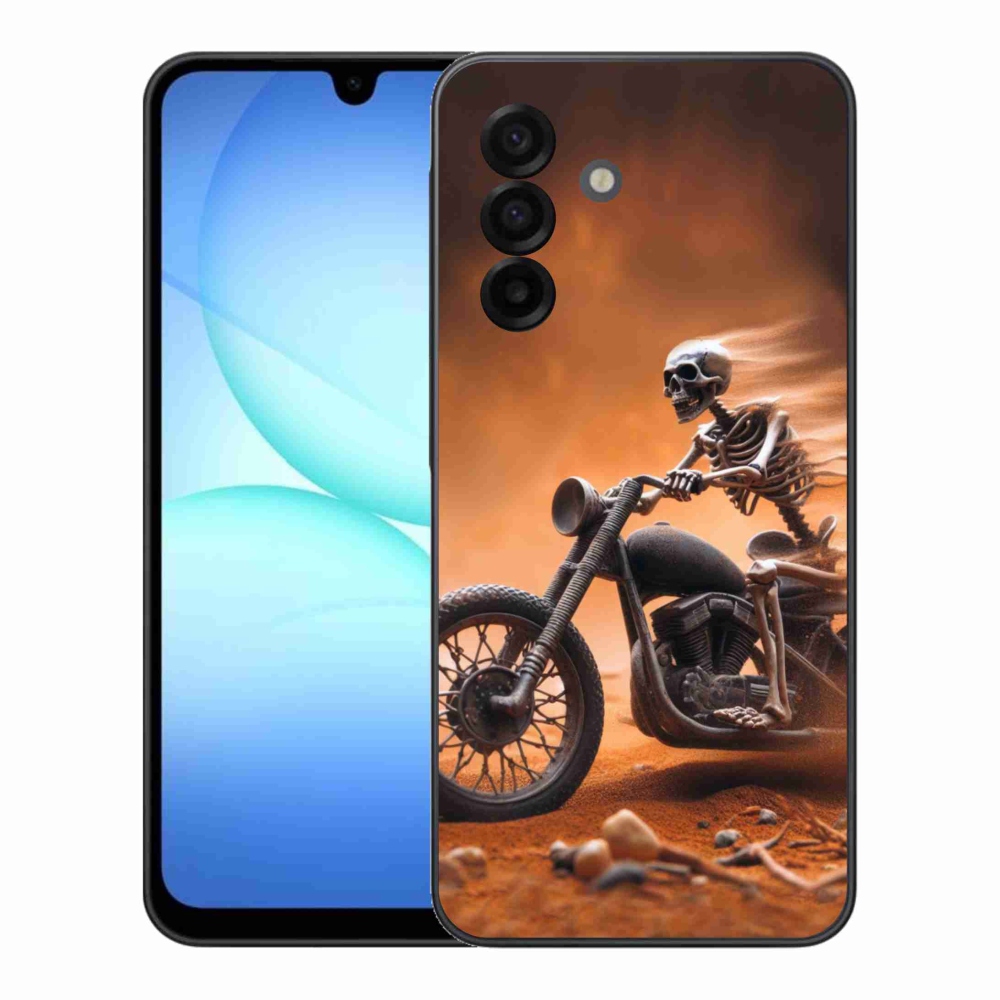 Gelový kryt mmCase na Samsung Galaxy A17 5G - kostra na motorce