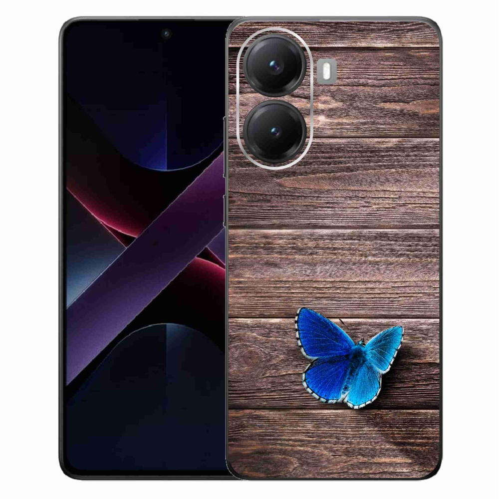 Gelový kryt mmCase na Xiaomi Poco X7 Pro 5G - modrý motýl 1