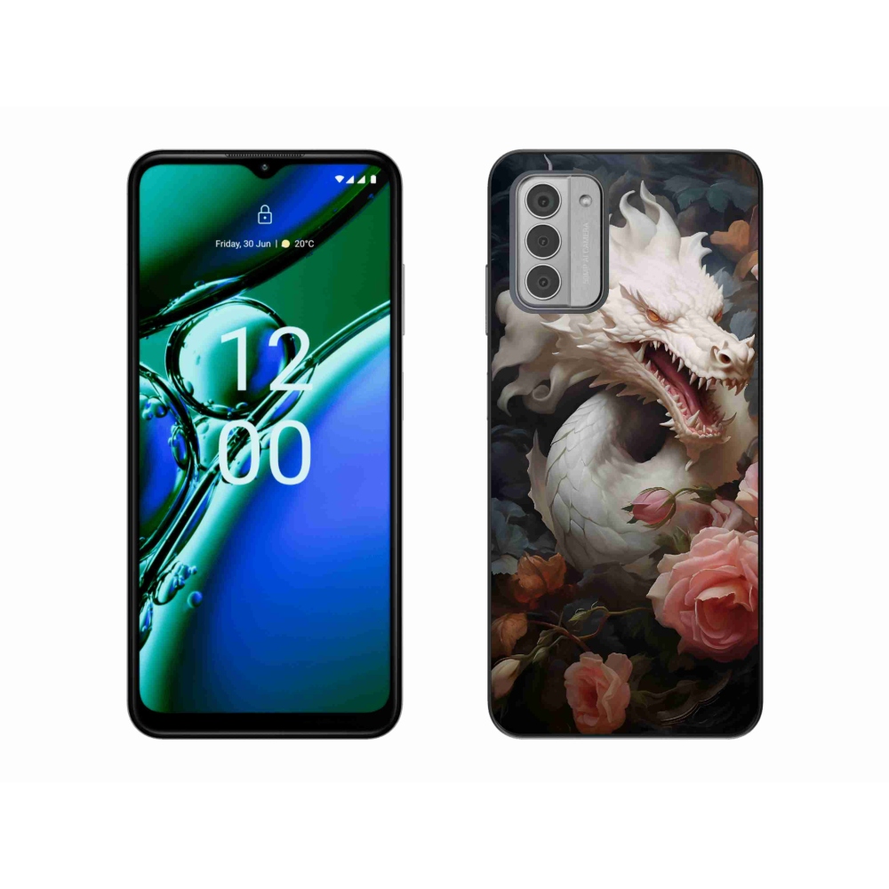 Gelový kryt mmCase na Nokia G42 - bílý drak