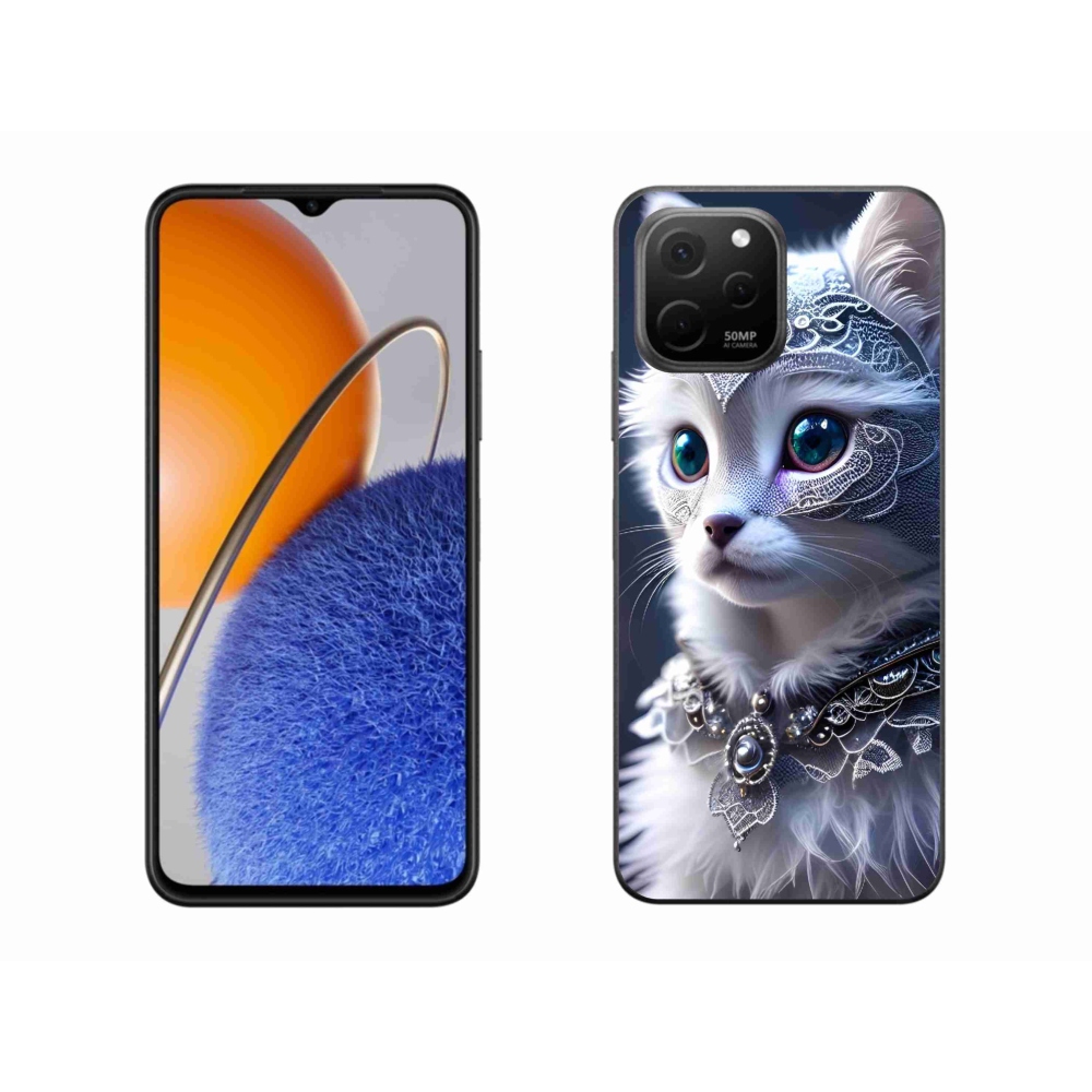 Gelový kryt mmCase na Huawei Nova Y61 - bílá kočka
