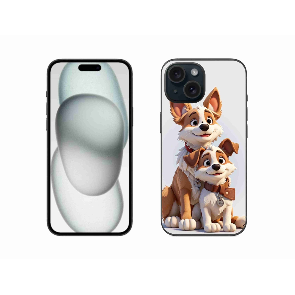Gelový kryt mmCase na iPhone 15 - kreslení psi