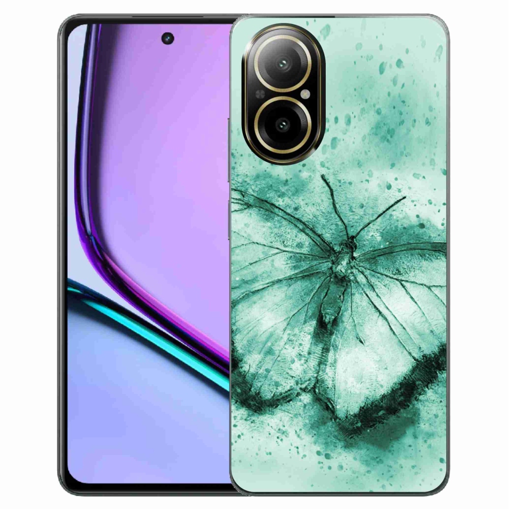 Gelový obal mmCase na Realme C67 - zelený motýl