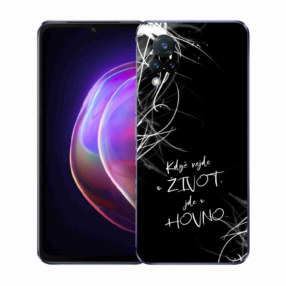 Gelový kryt mmCase na Vivo V21 4G/5G - vtipný text 16 černé pozadí