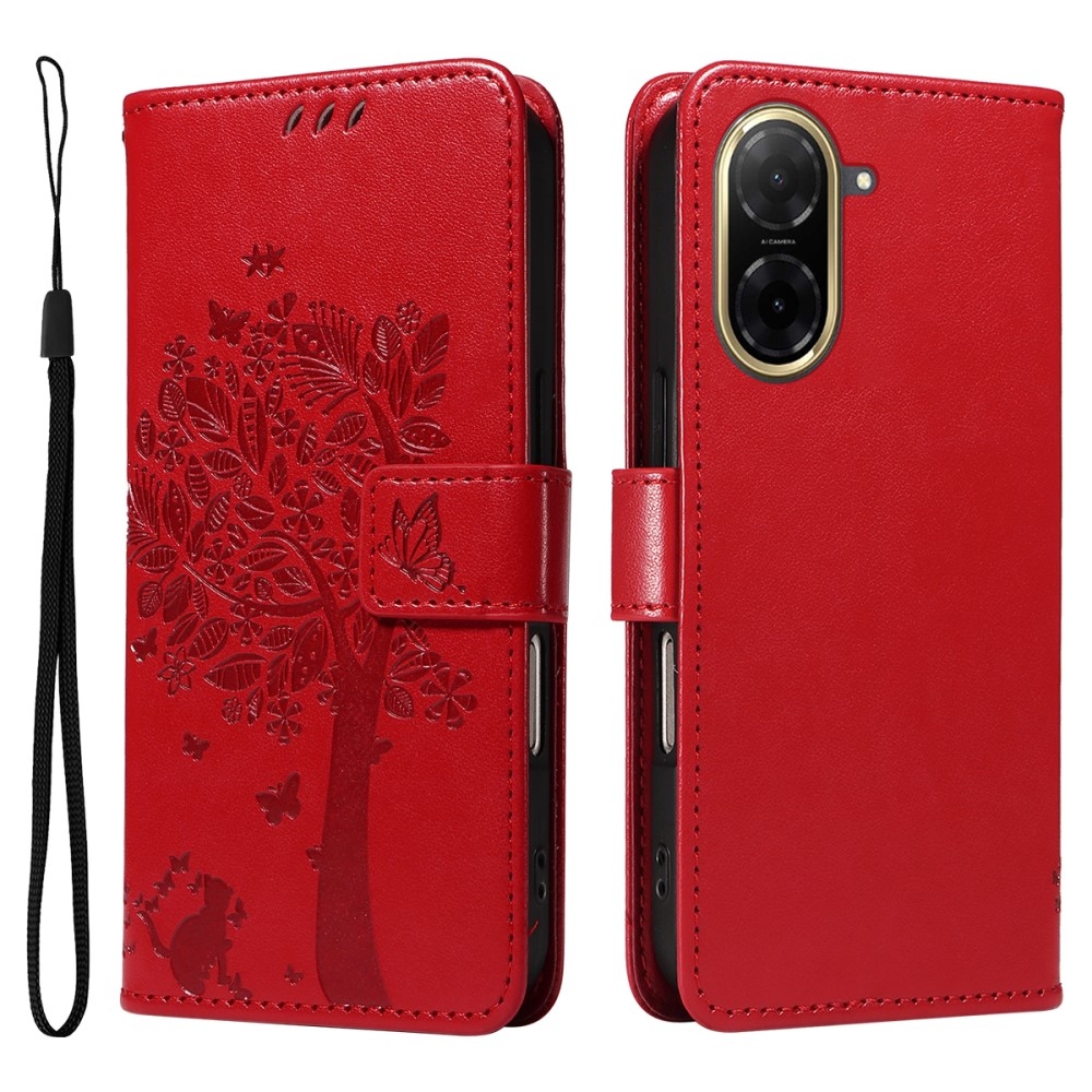 Trees knížkové pouzdro na Xiaomi Redmi A5 (173.45x79.35x8.45mm) - červené
