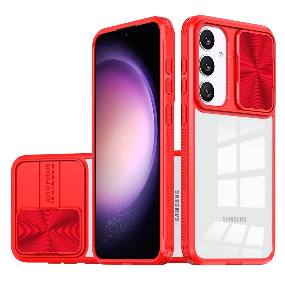 Backplate odolný kryt s krytkou fotoaparátu na Samsung Galaxy S25+ - červený