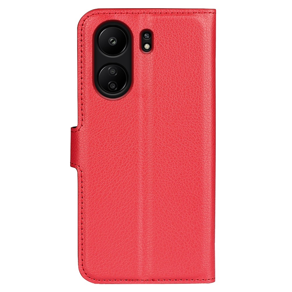 Litchi knížkové pouzdro na Xiaomi Poco C65/Redmi 13C - červené
