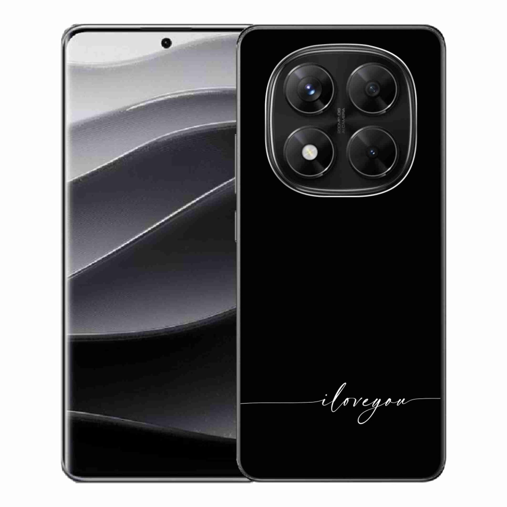 Gelový kryt mmCase na Xiaomi Redmi Note 14 Pro 5G/Poco X7 5G - I love you černé pozadí