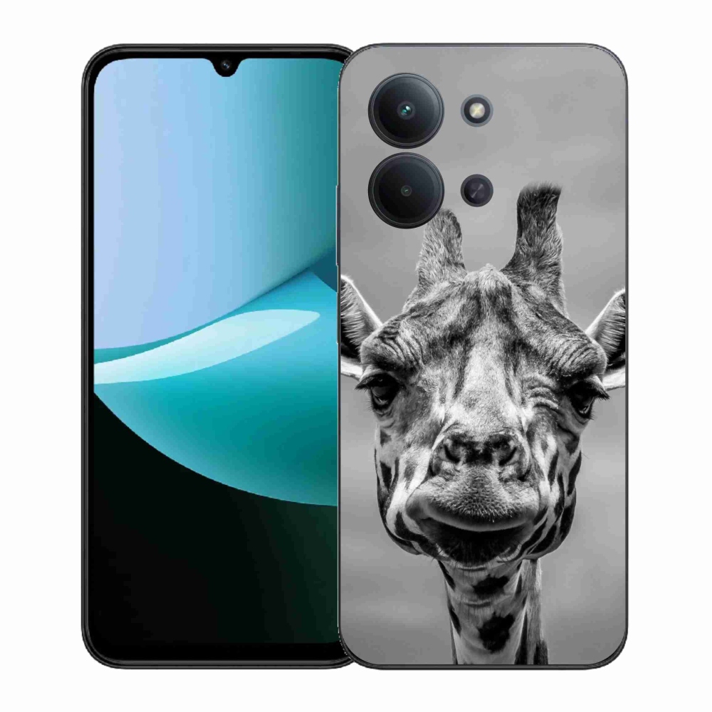 Gelový kryt mmCase na Xiaomi Redmi 15C 4G (171mm)/Poco C85 4G (171mm) - černobílá žirafa