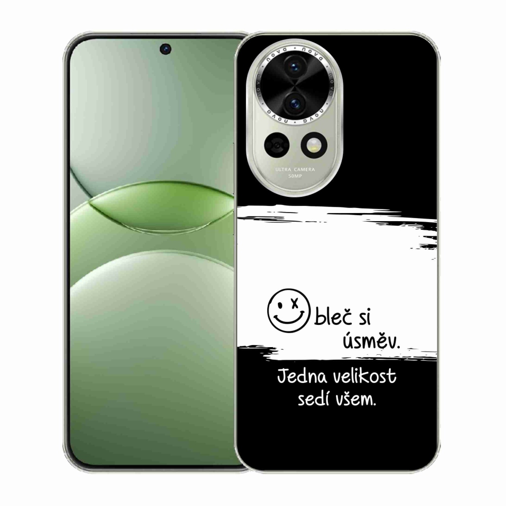 Gelový kryt mmCase na Huawei Nova 13 5G - vtipný text 8 bíločerné pozadí
