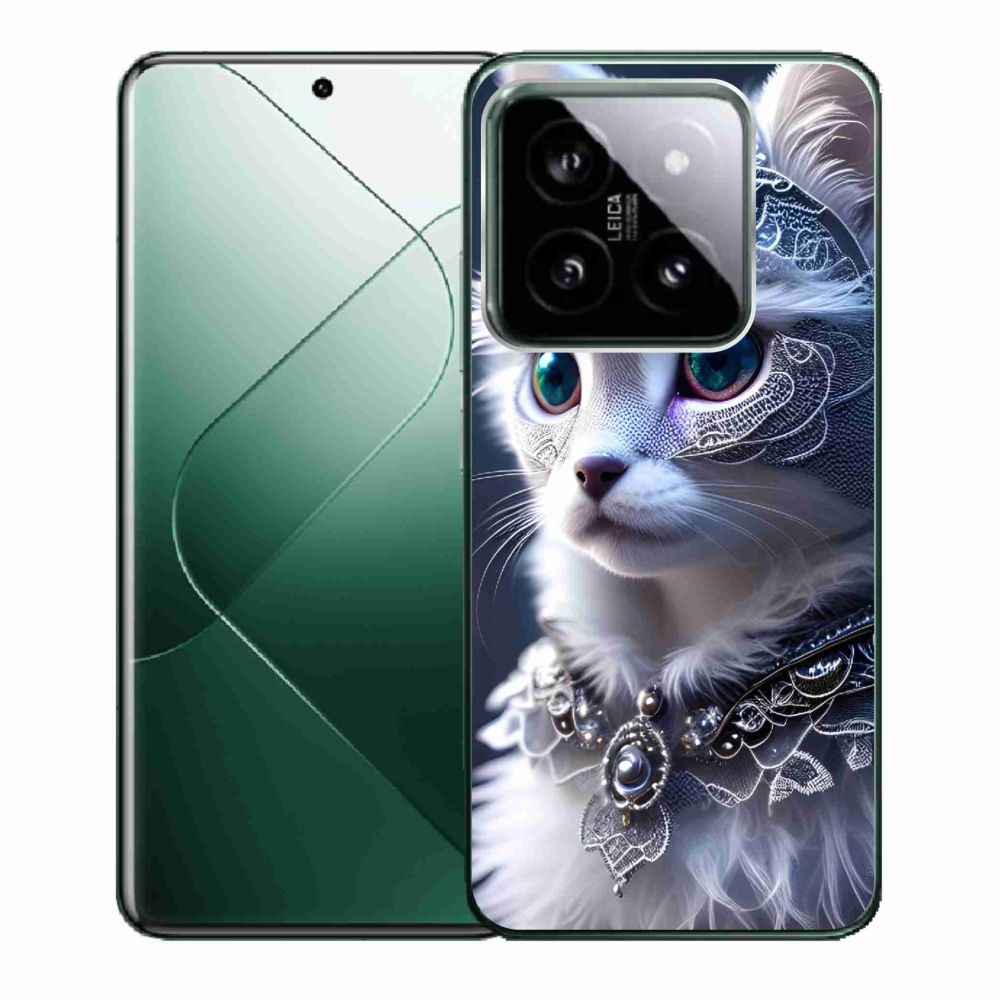 Gelový kryt mmCase na Xiaomi 14 - bílá kočka