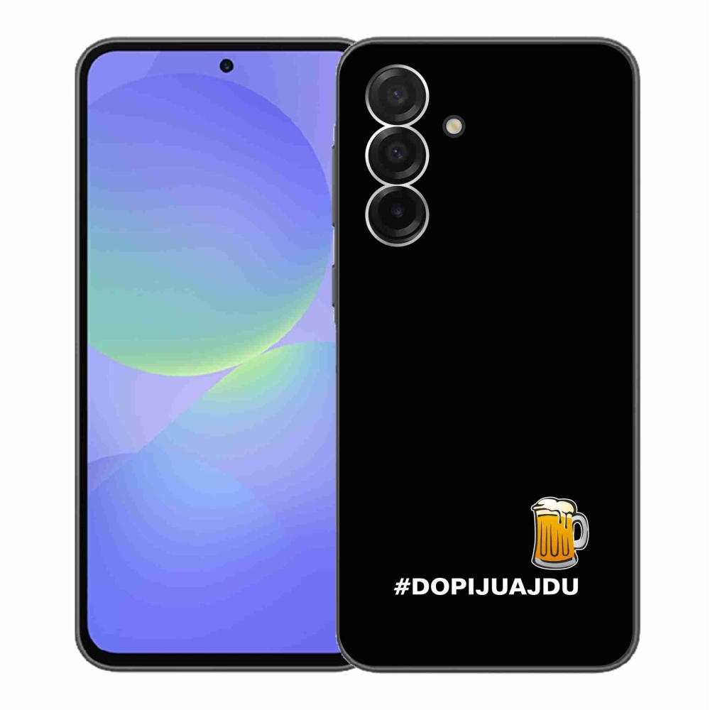 Gelový kryt mmCase na Samsung Galaxy A36 5G - pivní motiv 1 černé pozadí