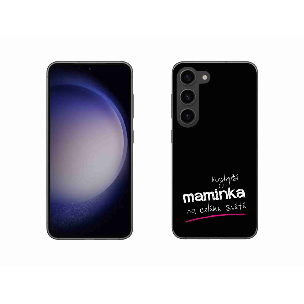 Gelový kryt mmCase na Samsung Galaxy S23 5G - nejlepší maminka 4 černé pozadí