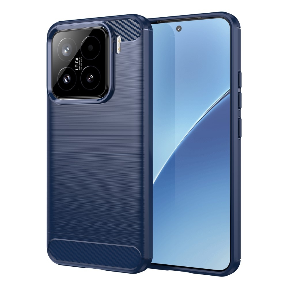 Carbon odolný gelový obal na Xiaomi 15 - modrý