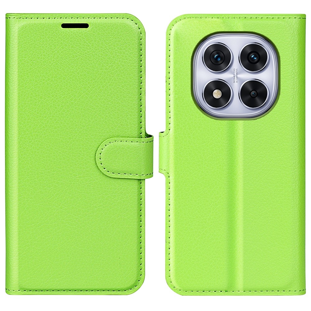 Litchi knížkové pouzdro na Xiaomi Redmi Note 14 Pro 5G/Poco X7 5G - zelené