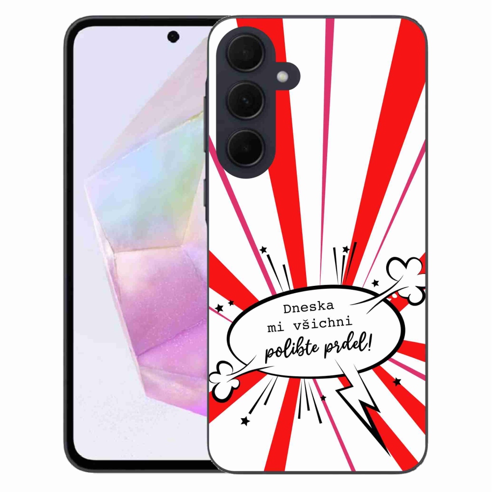 Gelový kryt mmCase na Samsung Galaxy A35 5G - vtipný text 15 bílé pozadí
