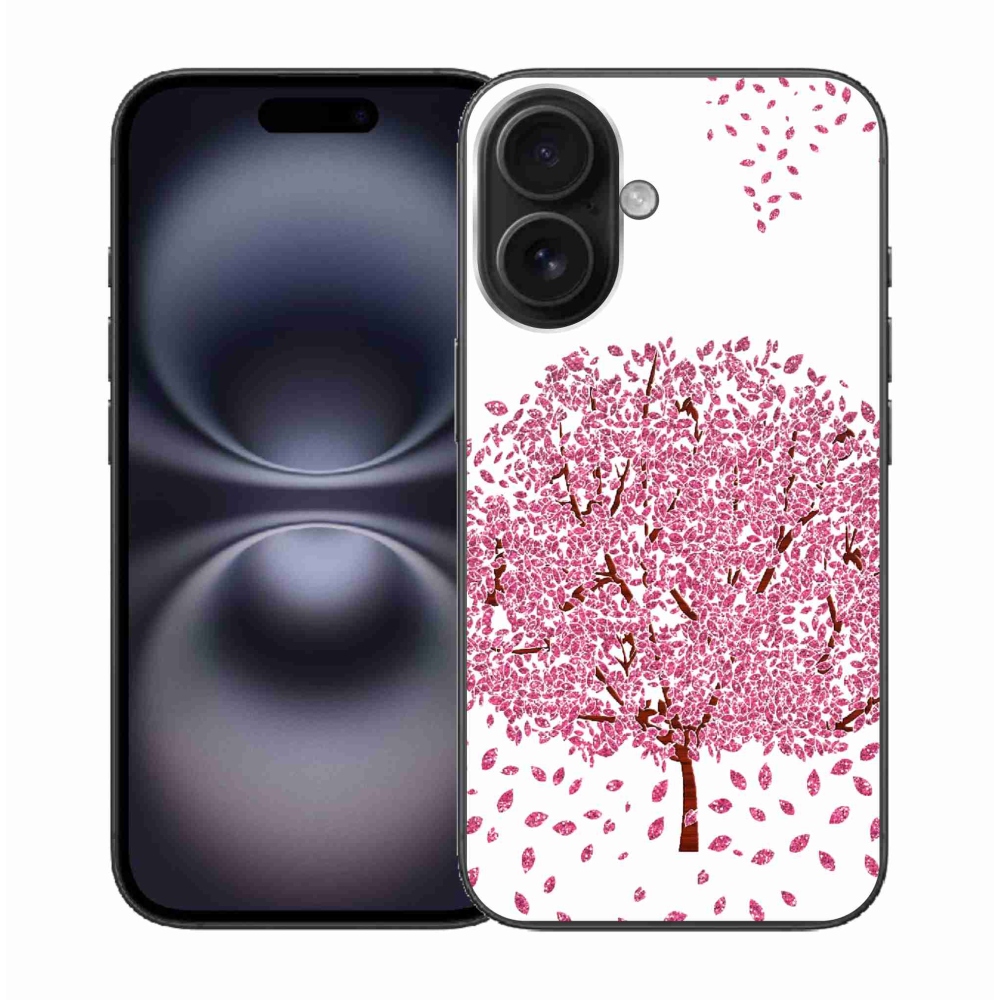 Gelový kryt mmCase na iPhone 16 - kreslený strom s listy