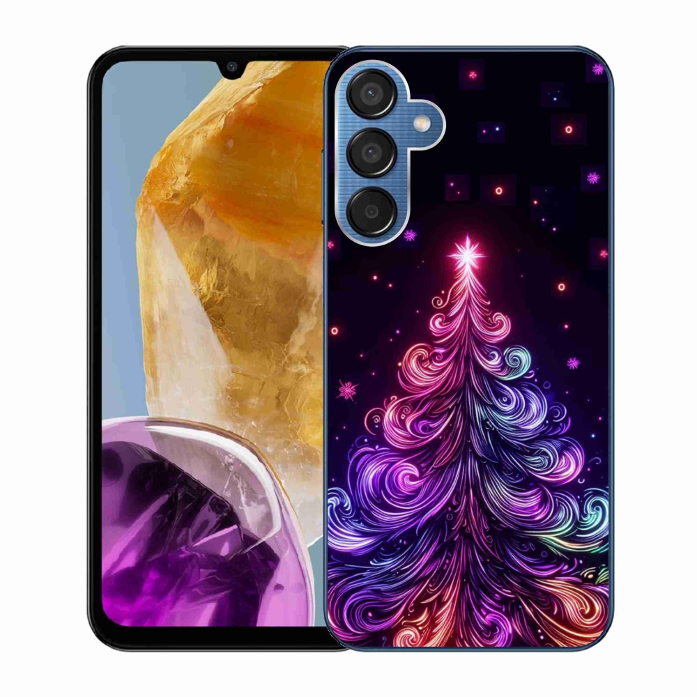 Gelový kryt mmCase na Samsung Galaxy M15 5G - neonový vánoční stromek 1