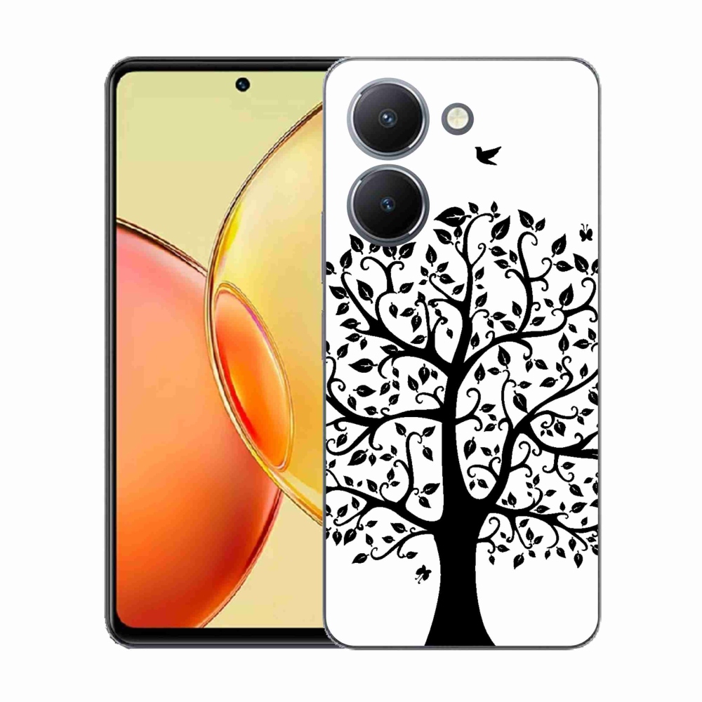 Gelový kryt mmCase na Vivo Y36 - černobílý strom