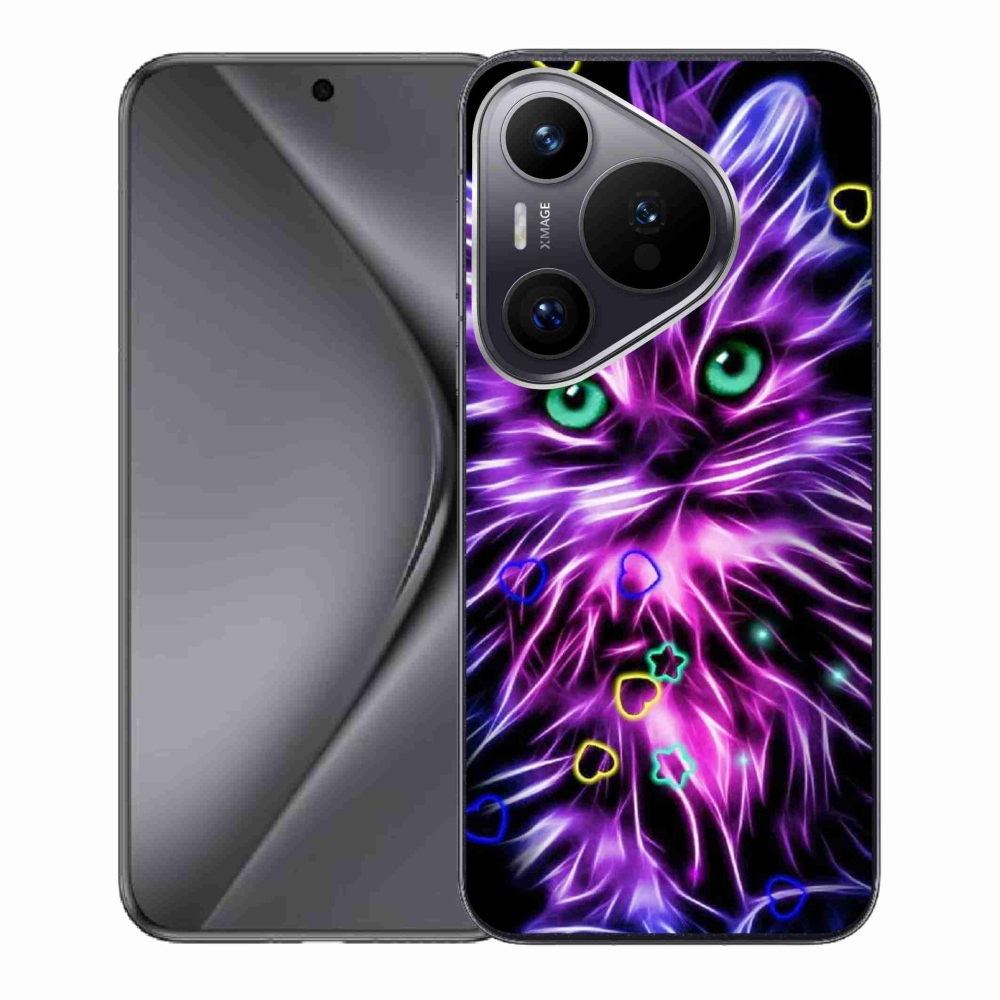 Gelový kryt mmCase na Huawei Pura 70 - abstraktní kočka