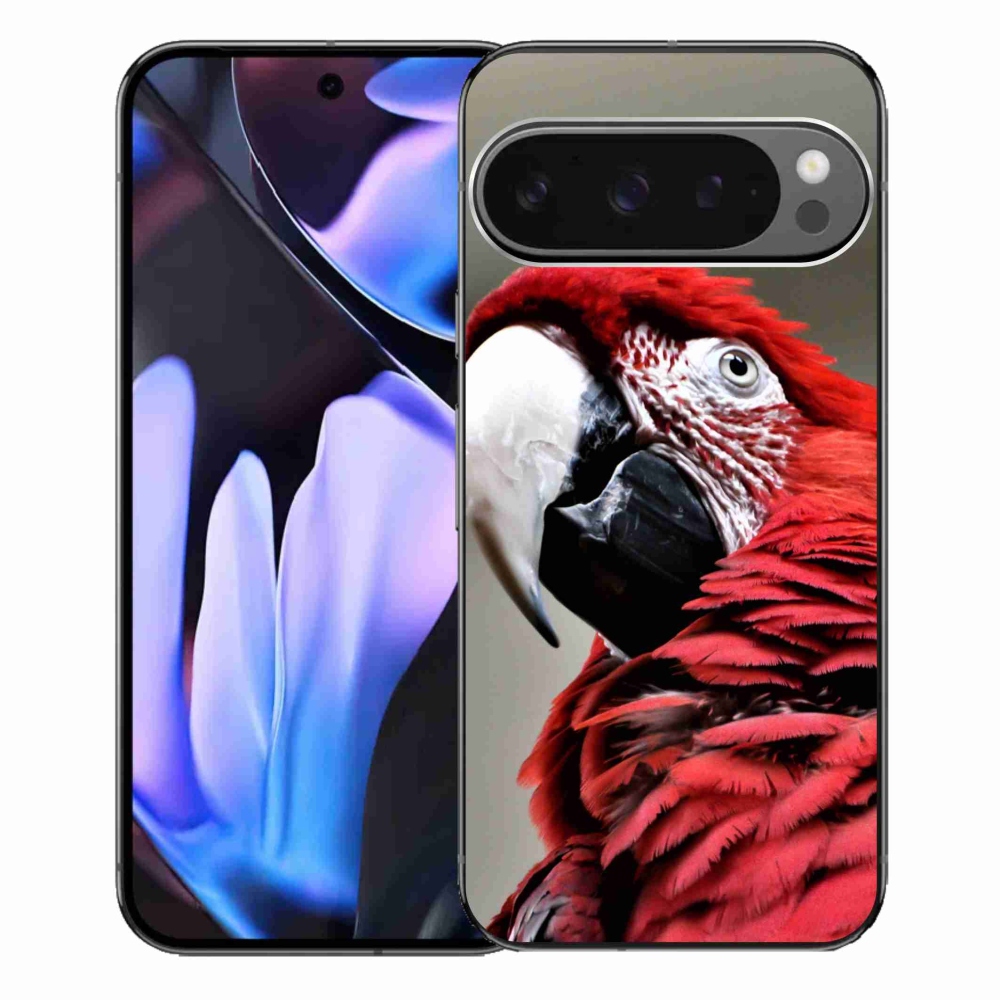 Gelový obal mmCase na Google Pixel 9 Pro XL - papoušek ara červený