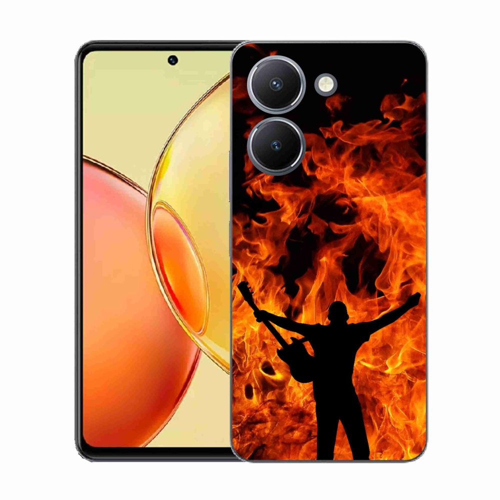 Gelový kryt mmCase na Vivo Y36 - muzikant a oheň