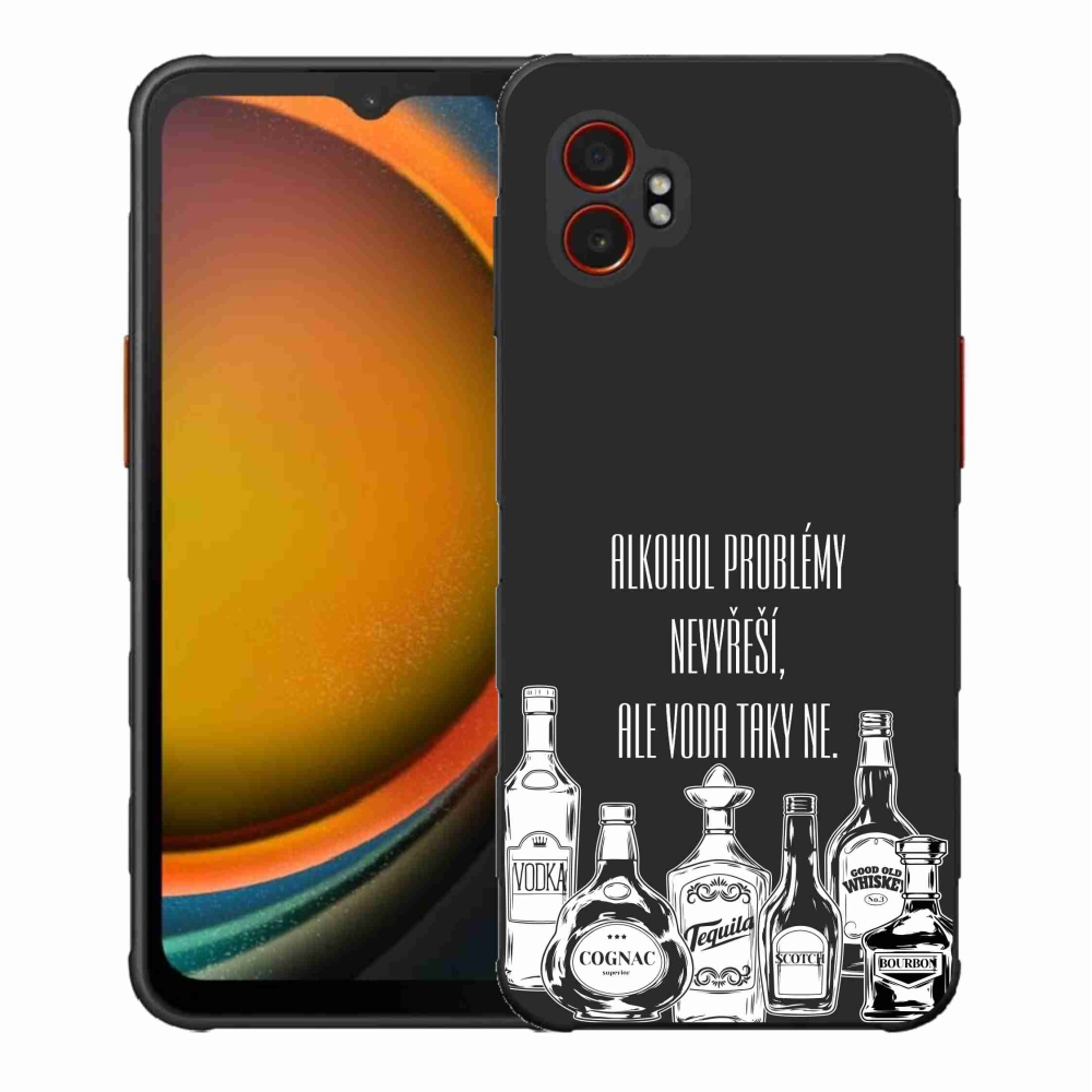 Gelový kryt mmCase na Samsung Galaxy Xcover 7 Pro - vtipný text černé pozadí