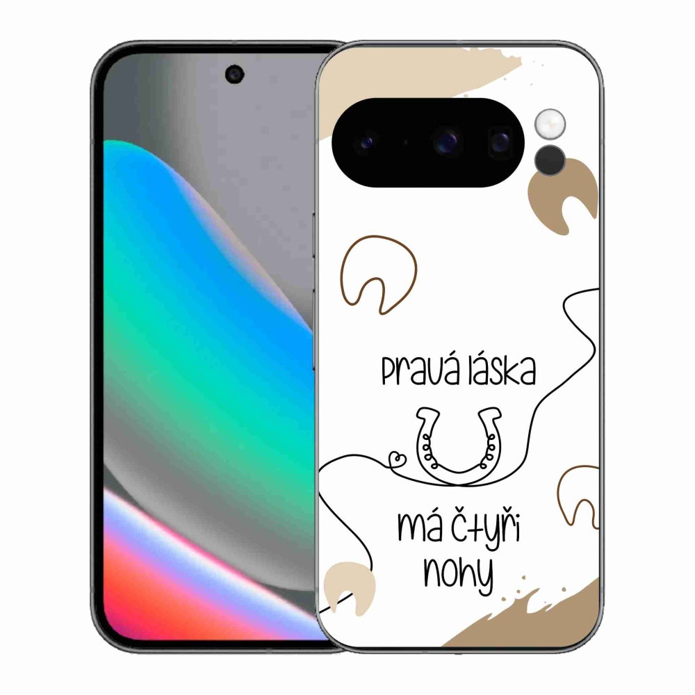 Gelový kryt mmCase na Google Pixel 10 Pro - koňský motiv bílé pozadí