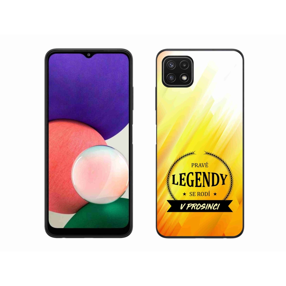 Gelový kryt mmCase na Samsung Galaxy A22 5G - legendy v prosinci žluté pozadí