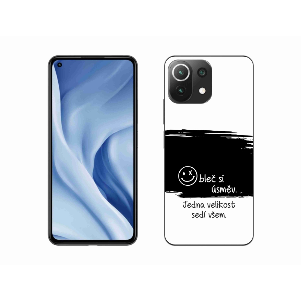 Gelový kryt mmCase na Xiaomi 11 Lite 5G NE - vtipný text 8 černobílé pozadí