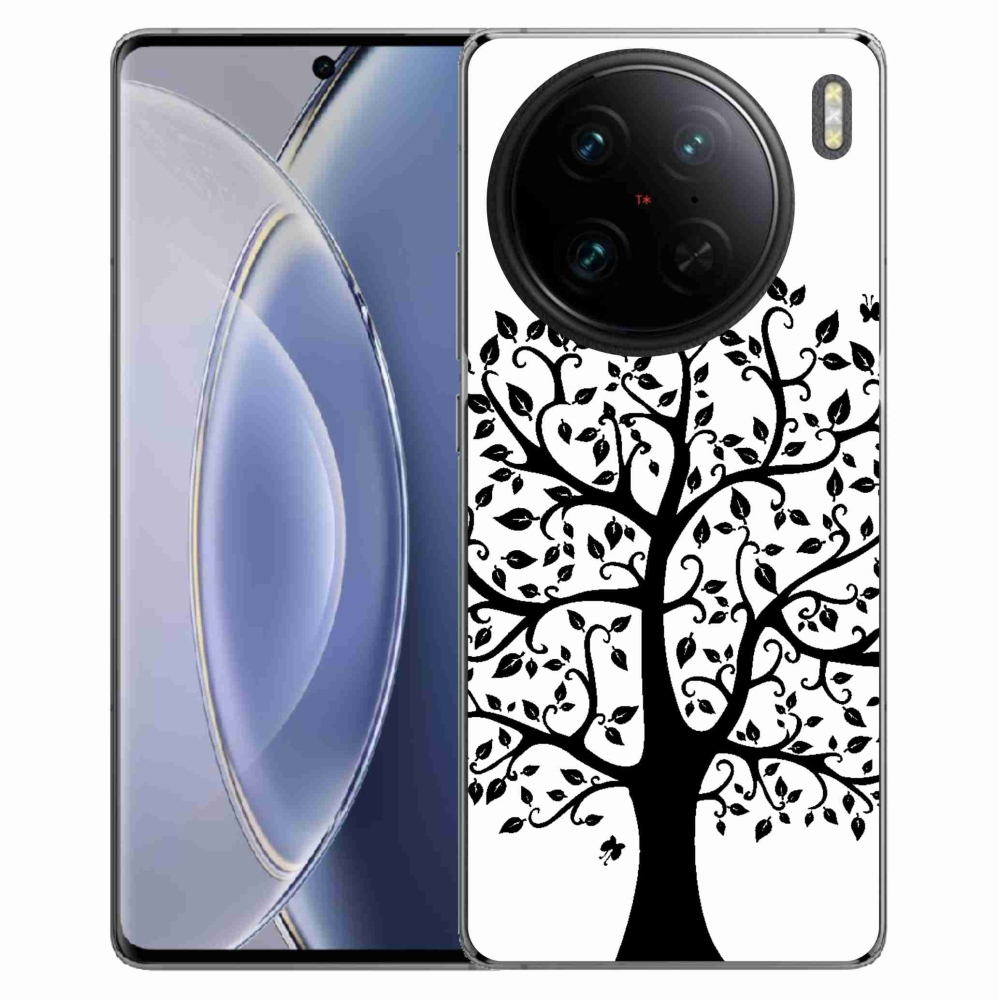 Gelový kryt mmCase na Vivo X90 Pro - černobílý strom