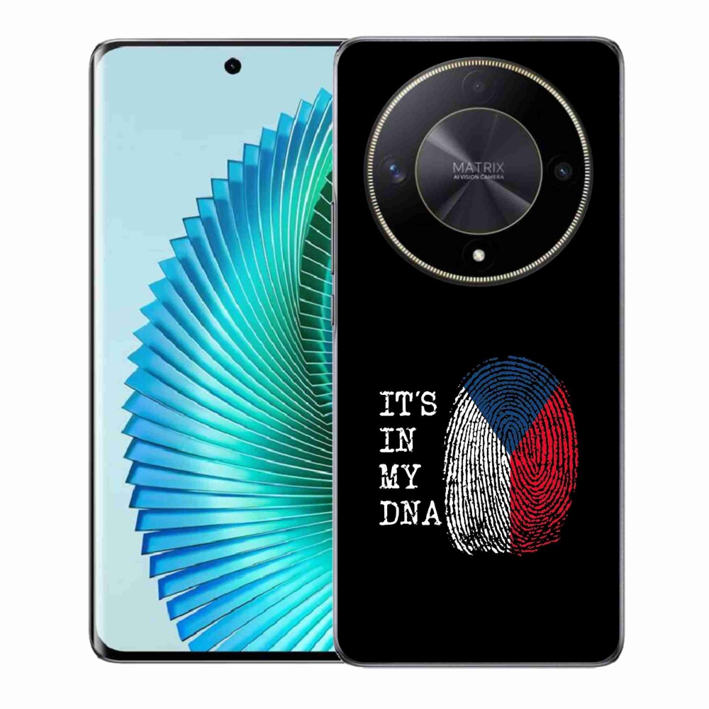 Gelový kryt mmCase na Honor Magic 6 Lite 5G - vlajka otisk prstu černé pozadí