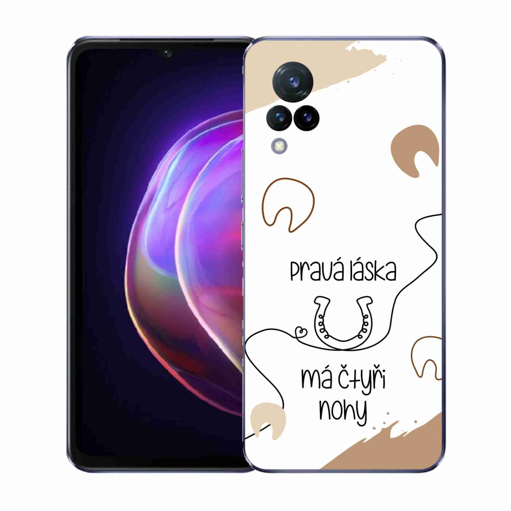 Gelový kryt mmCase na Vivo V21 4G/5G - koňský motiv bílé pozadí