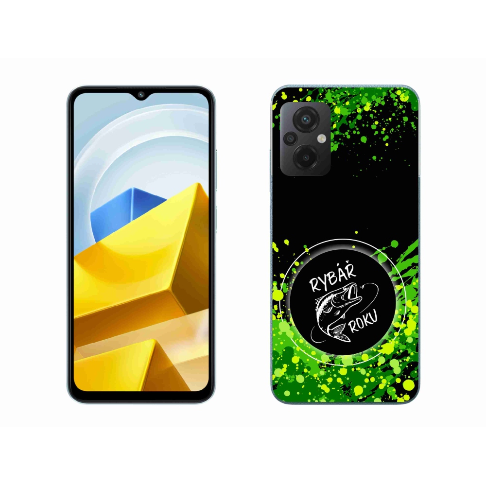 Gelový kryt mmCase na Xiaomi Poco M5 4G - rybář roku černé pozadí