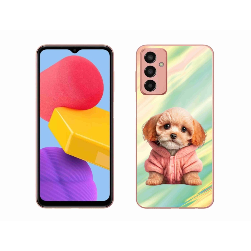 Gelový kryt mmCase na Samsung Galaxy M13 - štěně ve svetru