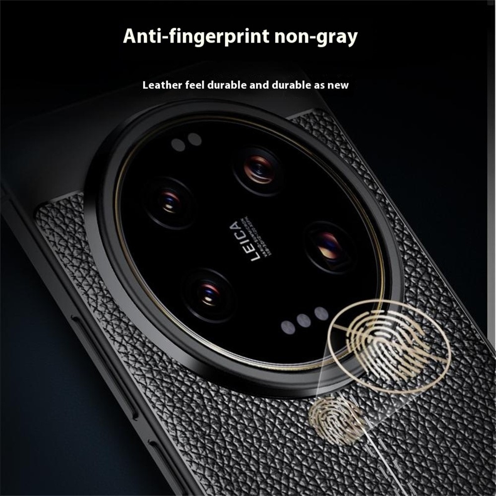 Litchi odolný gelový obal na Xiaomi 15 Ultra - černý