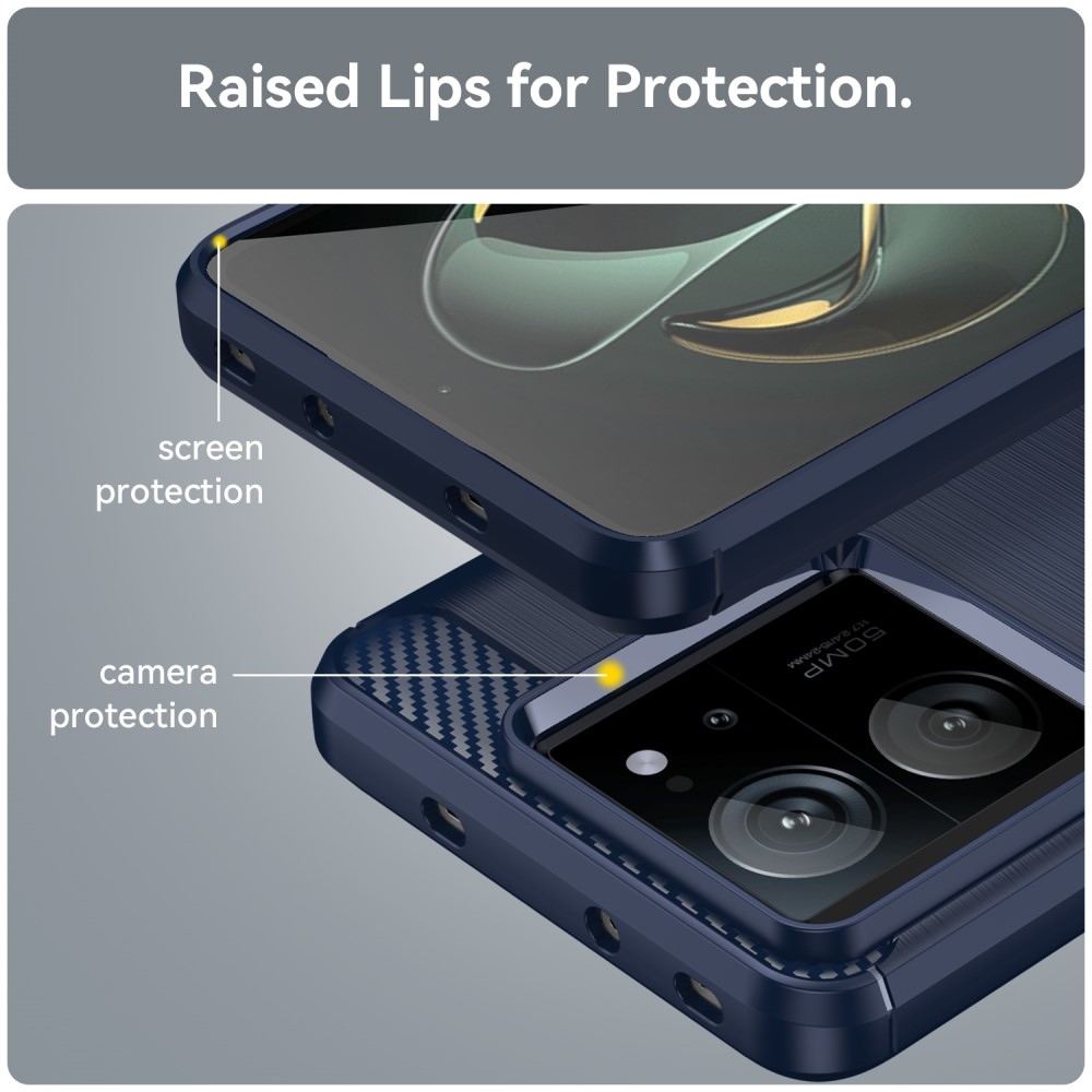 Carbon odolný gelový obal na Xiaomi 13T/13T Pro - modrý