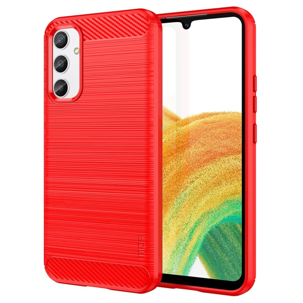 Carbon odolný gelový obal na Samsung Galaxy A34 5G - červený