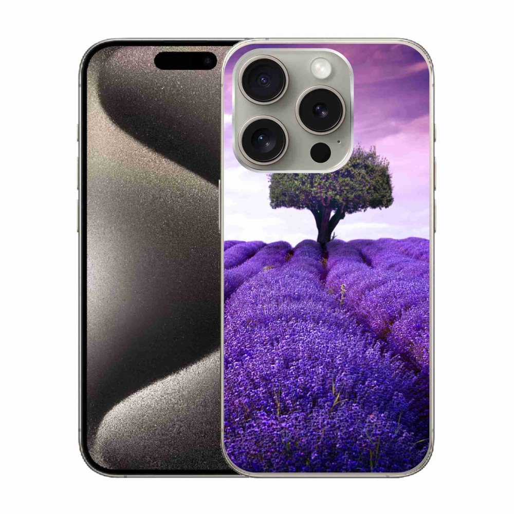 Gelový kryt mmCase na iPhone 15 Pro - levandulová louka