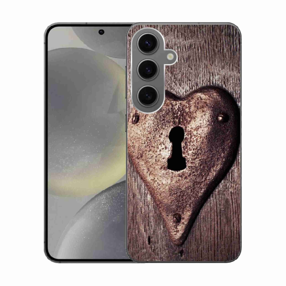 Gelový kryt mmCase na Samsung Galaxy S24 - zámek ve tvaru srdce