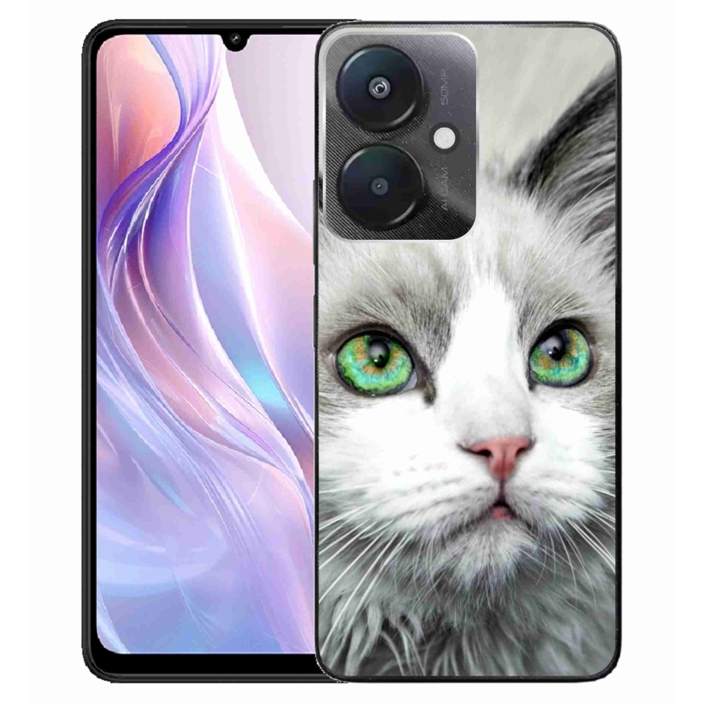 Gelový kryt mmCase na Xiaomi Redmi 13C 5G - kočičí pohled