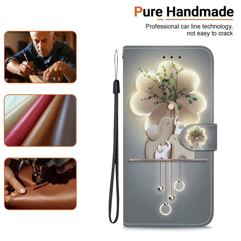 Versatile knížkové pouzdro na Xiaomi Redmi 15 4G (171mm) - sloni