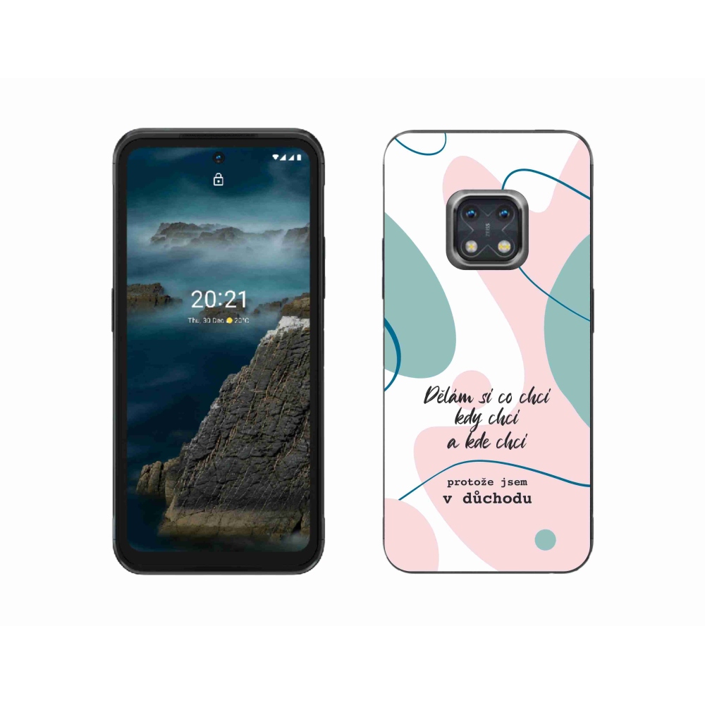 Gelový kryt mmCase na Nokia XR20 - vtipný text 10 bílé pozadí
