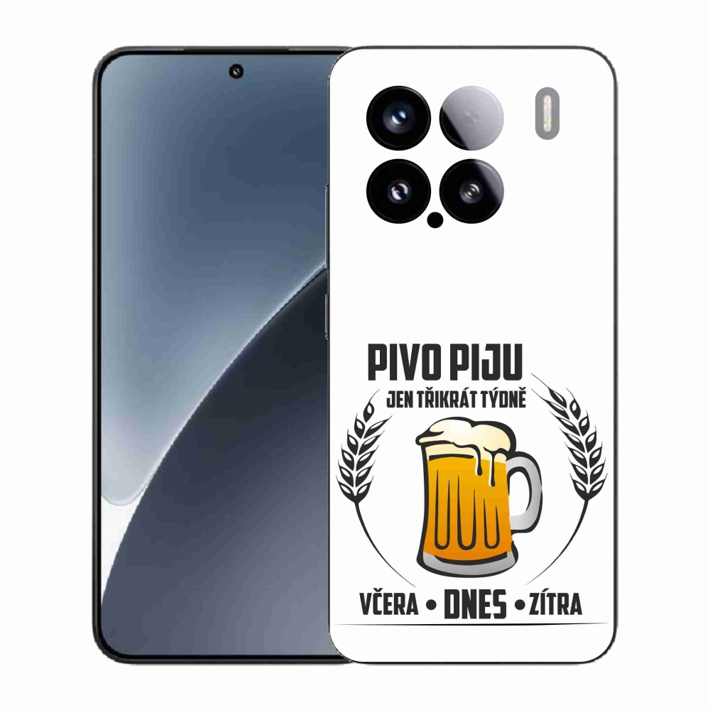 Gelový kryt mmCase na Xiaomi 15 - pivní motiv bílé pozadí