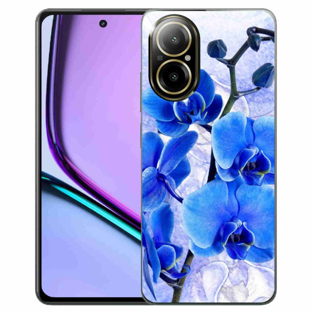 Gelový kryt mmCase na Realme C67 - modré květy