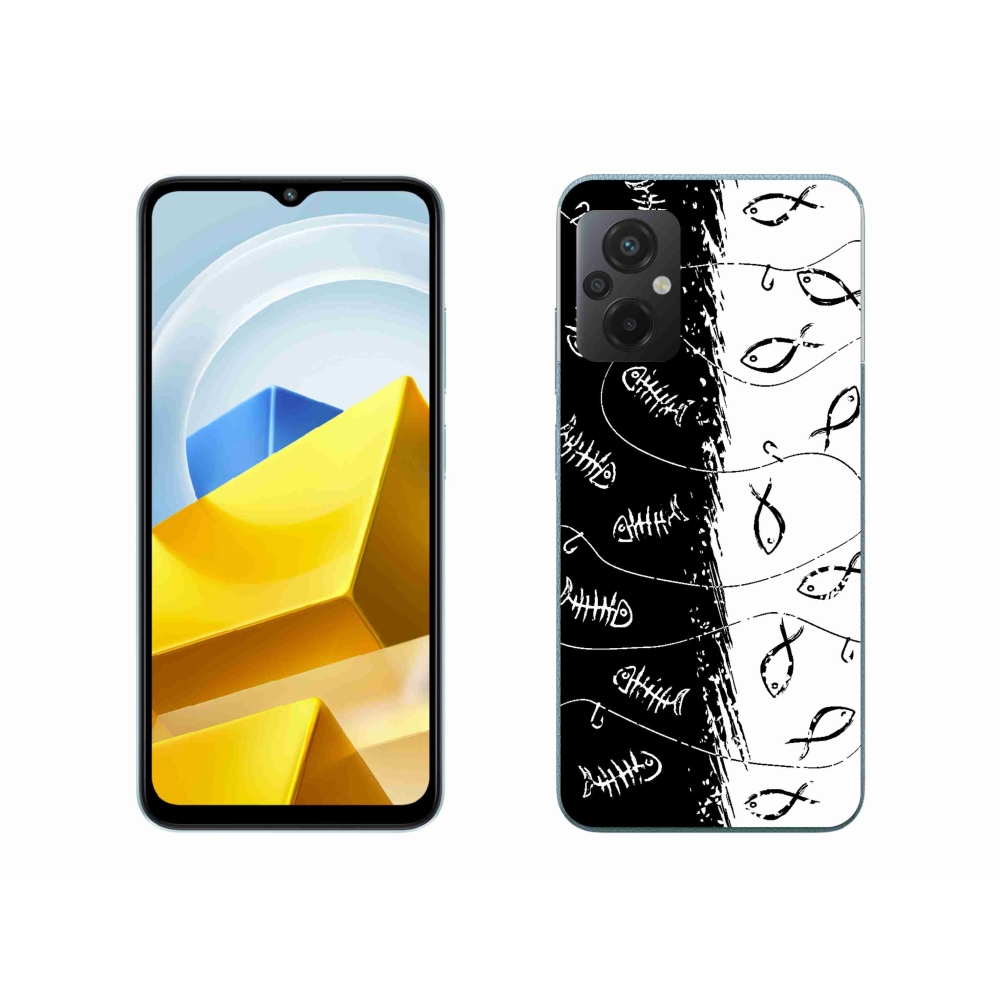 Gelový kryt mmCase na Xiaomi Poco M5 4G - kostry a rybky