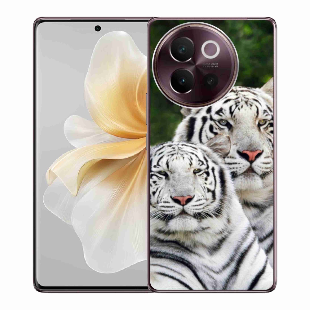 Gelový obal mmCase na Vivo V40 Lite 5G - bílí tygři