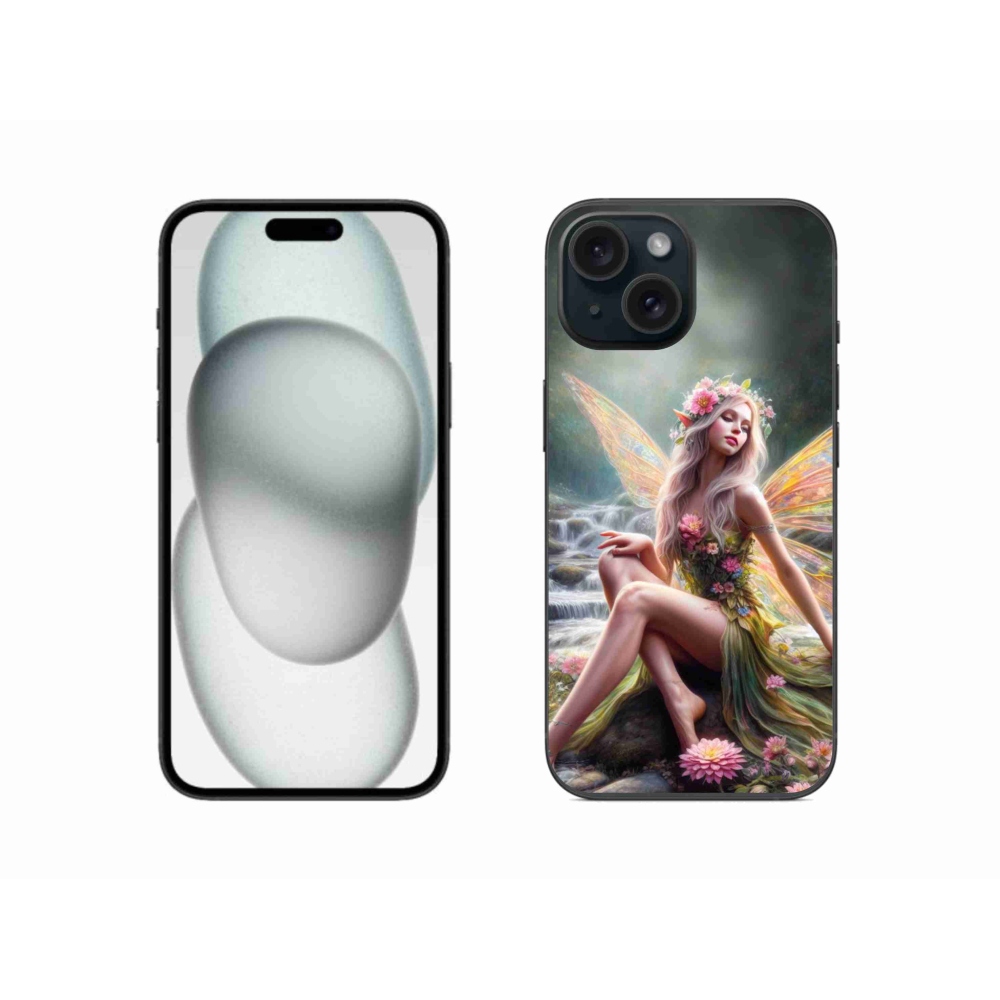 Gelový kryt mmCase na iPhone 15 - motýlí žena 1
