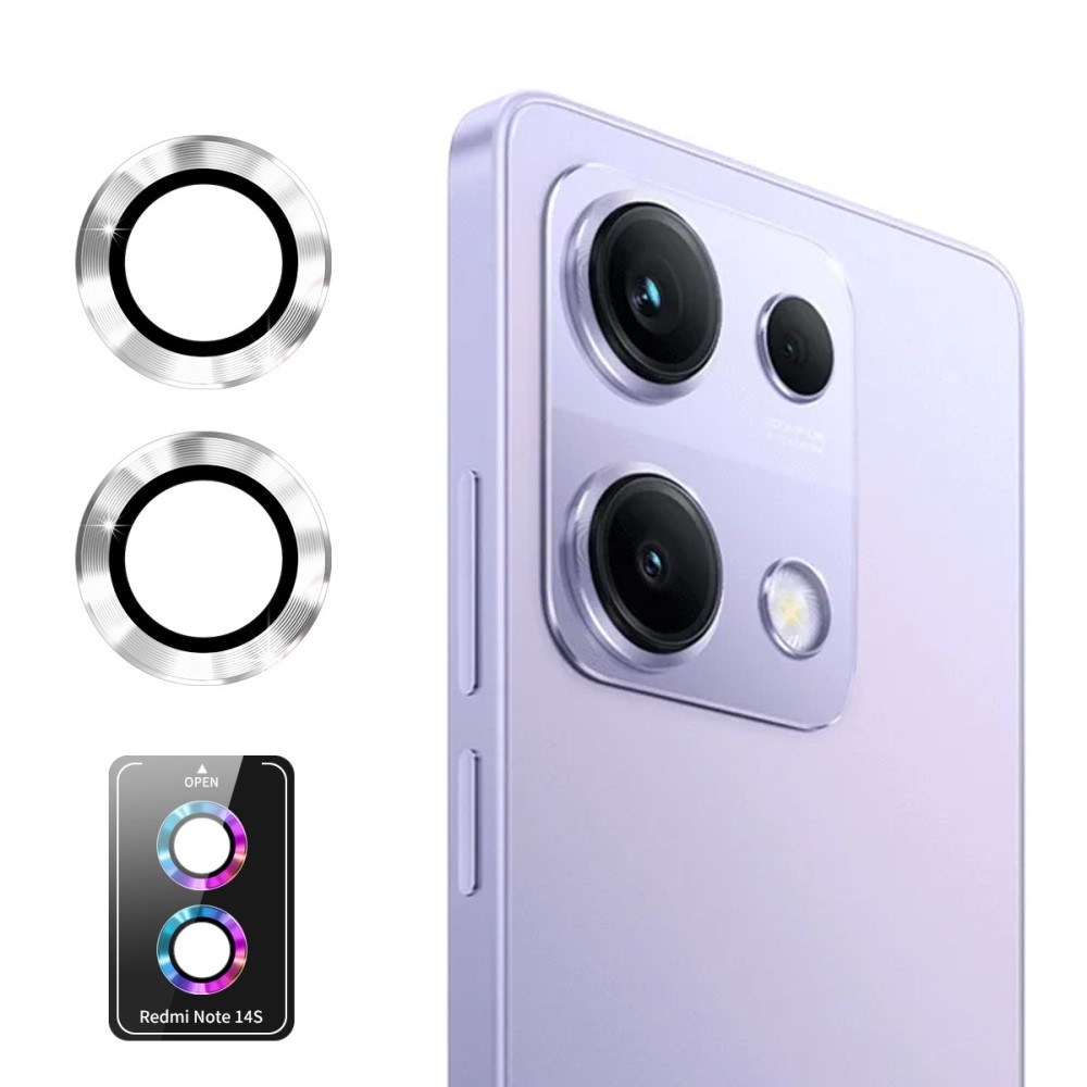 ENK Metal sklo čočky fotoaparátu na Xiaomi Redmi Note 14S (samostatná skla) - stříbrné